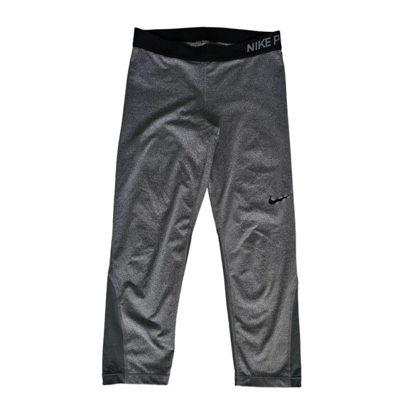 NIKE Pro Women's Dri-Fit Gray Training Capri Compression Yoga Pants Size Medium - Picture 3 of 13